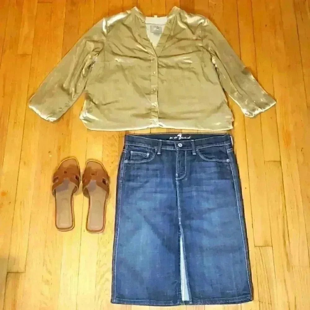 7 for all Mankind Denim Skirt Size 27 - Picture 2 of 6
